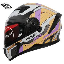 VEGA SA-39 摩托车头盔 全盔 进化论白黄紫 L码