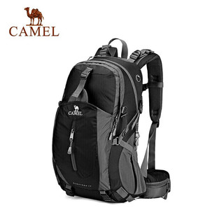 CAMEL 骆驼 户外登山包旅游旅行轻便大容量双肩包骑行跑步男女包1F01O018黑色