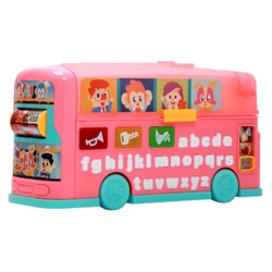 JAKI 佳奇 萄爱儿童玩具  启智号巴士（粉色）KD3601-1