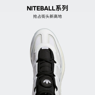 adidas「奶包鞋」阿迪达斯三叶草NITEBALL男女复古经典运动鞋 白/黑/米色 46(285mm)