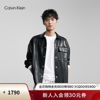 Calvin Klein  Jeans24春季男士潮流机车风按扣翻领外套J325010 BEH-太空黑 M