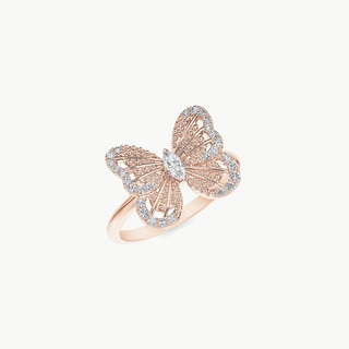 DE BEERS 戴比尔斯Portraits of Nature butterfly 18K玫瑰金钻石戒指 52