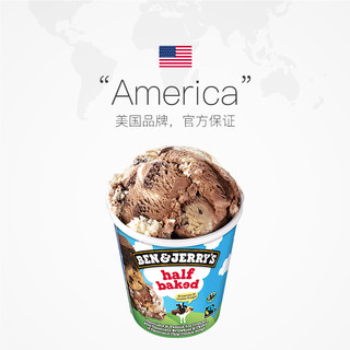 BEN & JERRY'S Ben&Jerry's本杰瑞巧克力布朗尼香草桶装雪糕冰激淋465mL