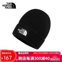 北面 针织帽男女通用秋冬款户外保暖舒适运动帽针织毛线帽子3FJX JK3/黑色 帽围 40.6cm/OS