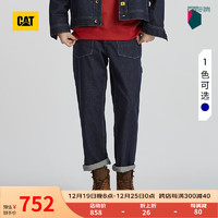 CAT卡特男士户外宽松直筒版型霓虹灯绣花设计牛仔裤 靛蓝 30