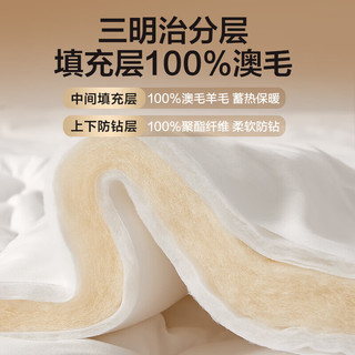 BEYOND 博洋 家纺 A类抑菌100%澳洲进口复合羊毛被加厚冬被子8.8斤220*240cm