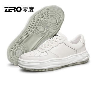 ZERO 零度Zero男鞋2023耐磨缓震厚底拼色时尚溶解鞋日常百搭板鞋子男潮 白色 39