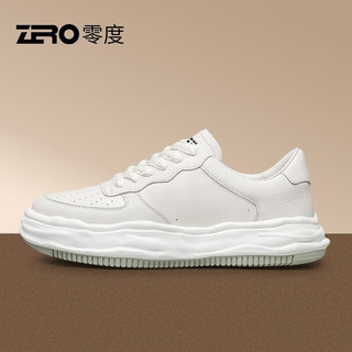 ZERO 零度Zero男鞋2023耐磨缓震厚底拼色时尚溶解鞋日常百搭板鞋子男潮 白色 39