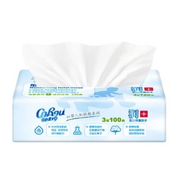 CoRou 可心柔 V9润+系列 婴儿纸面巾 自然无香型 110抽 12包