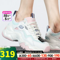 斯凯奇（SKECHERS）女鞋 2023冬D'LITES 3.0运动鞋时尚潮流休闲鞋复古厚底熊猫鞋 88888398-WPTQ 38