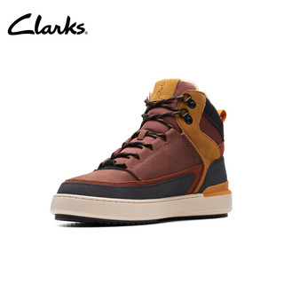 Clarks其乐型格系列男鞋复古潮流高帮鞋舒适耐磨保暖透气运动板鞋 棕褐色 261734797 43