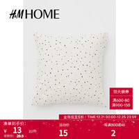 H&M 包邮：H&MHOME;家居用品帆布靠垫套简约印花单人棉质靠枕套抱枕套0945778 白色/波点 40X40cm