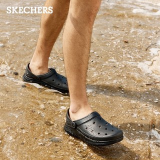 SKECHERS 斯凯奇 洞洞鞋男鞋踩屎感休闲鞋 简约时尚百搭减震凉鞋 243160 全黑色/BBK 41