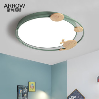 ARROWARROW箭牌照明 北欧儿童房吸顶灯led卧室灯创意房间飞机卡通灯饰 绿色小鹿款45cm--三色分段