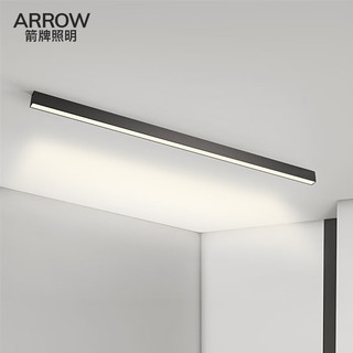 ARROW箭牌照明 LED线条灯客厅无主灯吸顶灯阳台过道明装线性灯 黑色款100cm-白光