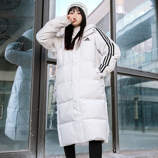 阿迪达斯 （adidas）舰店男装女装服 冬季中长款过膝加厚保暖连帽服 IT8713/ XS/170(充绒量196G左右)