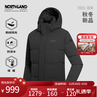 NORTHLAND 诺诗兰 秋冬男士新款羽绒服90鹅绒保暖轻量情侣羽绒外套防泼NDJDT5639E 纯黑色-05S 170