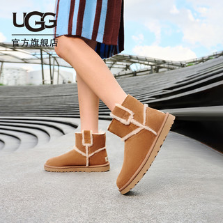 UGG 冬季女士时尚溢毛平底纯色圆头舒适休闲靴雪地靴 1100211