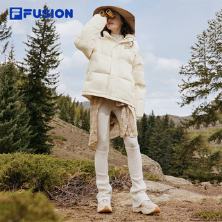 FILA FUSION斐乐潮牌款羽绒服时尚宽松立领上衣 麦乳色-24年款 175/96A/L