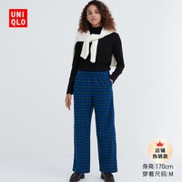 UNIQLO 优衣库 格子裤 女装法兰绒松紧长裤 461761