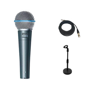 舒尔 Shure BETA 58A专业动圈有线话筒家用K歌直播舞台演出麦克风BETA58A+6.5卡农线(5米)+桌面支架