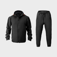 SKAH 珊瑚绒复合保暖运动服 XL 黑色-裤子