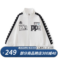 Kappa Kids卡帕儿童男童上衣外套冬季拉链保暖运动休闲女童上衣中大童卫衣 白色 120丨适合身高110cm-120cm