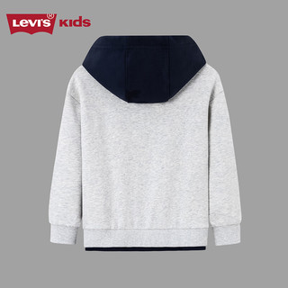 Levi's李维斯童装秋冬款男女童连帽卫衣儿童加绒保暖上衣 温柔灰 160/76(L)