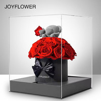 JoyFlower 熊憨憨 玫瑰抱抱桶