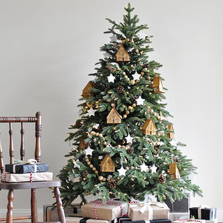 蒲恋 圣诞树家用大型装饰仿真摆件圣诞节场景布置套餐氛围带灯新款 木屋耶诞树1.8米(含配饰)送灯