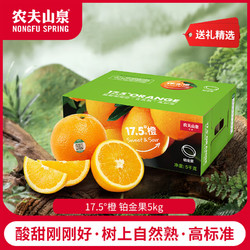NONGFU SPRING 农夫山泉 17.5°牌 橙子 脐橙礼盒 新鲜水果 水果礼盒 铂金果5kg