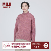 无印良品（MUJI） 女式 羊毛混纺 半高领毛衣 长袖针织衫 BA1NZA3A 粉红色 S 155/80A