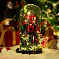 礼遇季：JoyFlower 圣诞树 永生花玻璃罩礼盒