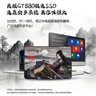 Great Wall 长城 2TB SSD固态硬盘 SATA3.0接口 长江存储晶圆 国产TLC颗粒高速稳定读写 GT580系列