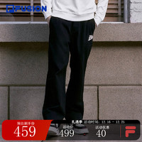 FILA FUSION斐乐潮牌梭织长裤男时尚宽松直口休闲裤 正黑色-BK 190/96A/XXXL