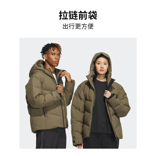 adidas 阿迪达斯 轻运动男女冬季800蓬运动连帽保暖鹅绒羽绒服 岩层橄榄绿 AL