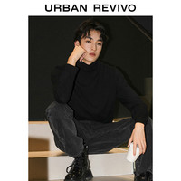 UR【丞磊同款】冬男装时尚休闲小小织针织衫UMB930004 黑色 M