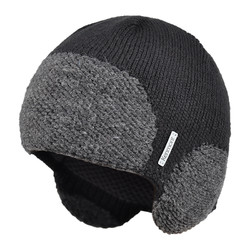 KENMONT 卡蒙 帽子护耳针织帽户外男士冬季韩版毛线帽保暖套头帽