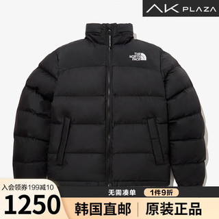 北面（The North Face）男女立领保暖运动休闲棉服外套含隐藏帽子刺绣LOGO徽标NJ3NP50A 黑色 95/M