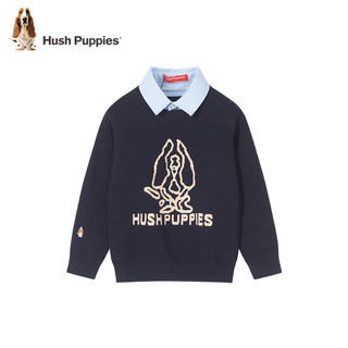 暇步士（Hush Puppies）童装男童线衣2023冬装儿童线衣套头 燕麦卡其 160cm（偏大一码）