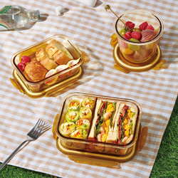Snapware 康宁扣 康宁3个组合耐热玻璃饭盒玻璃碗保鲜盒