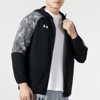 安德玛（UNDERARMOUR）UA男装外套 运动服跑步训练夹克时尚撞色休闲上衣连帽开衫 22500403-001 M(170/92A)