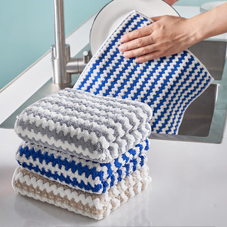 ESIKIN 抹布10片装清洁洗碗布厨房抹布 家务珊瑚绒百洁布擦手巾毛巾