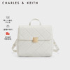 CHARLES & KEITH CHARLES&KEITH英伦风菱格链条双肩包背包书包包女包女士CK2-60782296 White白色 M