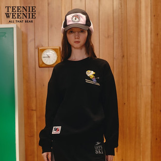 Teenie Weenie小熊20加绒圆领卫衣保暖上衣女时尚 黑色 165/M