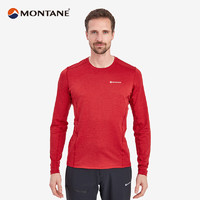 今日必买：MONTANE 盟泰恩DART LONG SLEEVE 户外速干衣男透气徒步爬山越野跑 内搭 ACER RED 桃心红 M