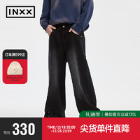 英克斯（inxx）Standby 宽松休闲水洗大裤脚牛仔裤直筒裤XMD4221701 黑色 XL