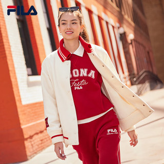 FILA 斐乐 女士女装上衣2024春时尚呢子棒球服