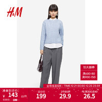 H&M女装混纺针织套衫1218248 浅蓝色 155/80A