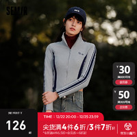 森马（Semir）森马外套女短款立领拼色紧身显瘦2024春季美式运动风夹克潮酷 中花灰00510 165/88A/L